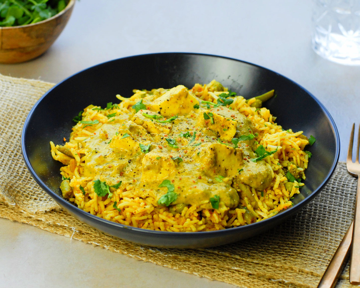 Veggie Biryani (optioneel met Saag Paneer)