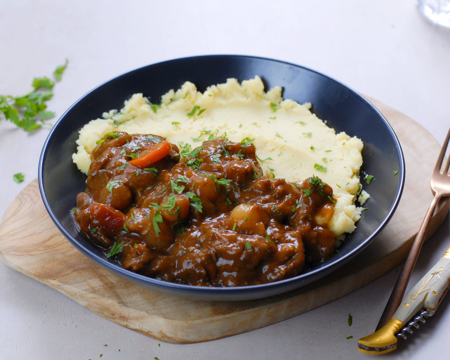 Boeuf Bourguignon met aardappelpuree