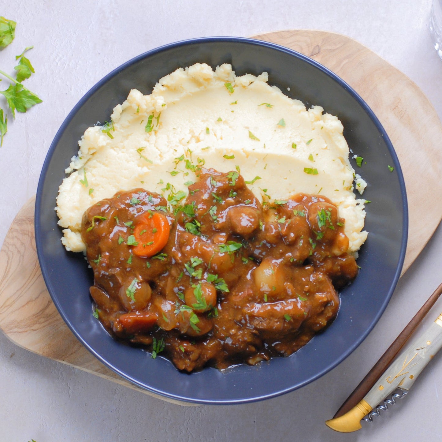 Boeuf Bourguignon met aardappelpuree