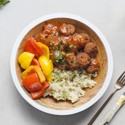 Falafel Tajine met Geroosterde Paprika en Parelcouscous